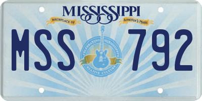 MS license plate MSS792