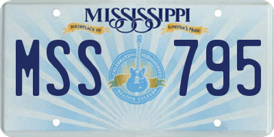 MS license plate MSS795