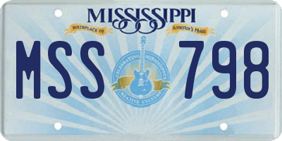 MS license plate MSS798