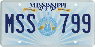 MS license plate MSS799