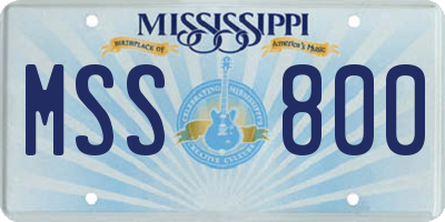 MS license plate MSS800