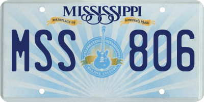 MS license plate MSS806