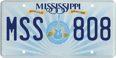 MS license plate MSS808