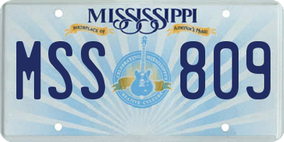 MS license plate MSS809