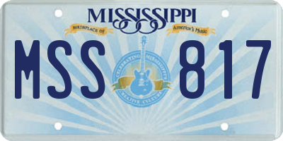 MS license plate MSS817