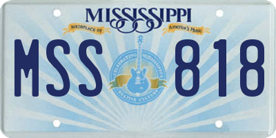 MS license plate MSS818
