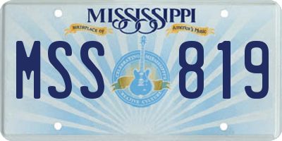 MS license plate MSS819