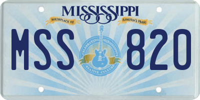 MS license plate MSS820