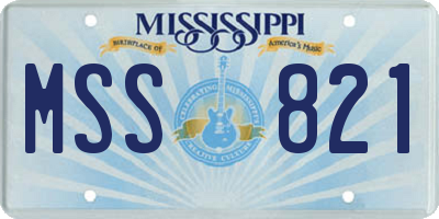 MS license plate MSS821