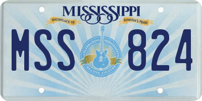 MS license plate MSS824