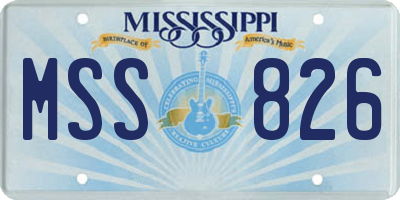 MS license plate MSS826