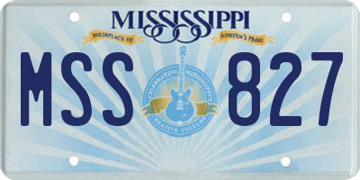 MS license plate MSS827