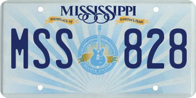 MS license plate MSS828