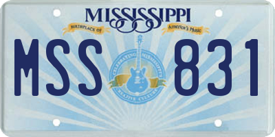 MS license plate MSS831