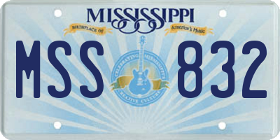 MS license plate MSS832