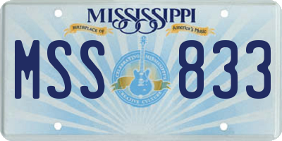 MS license plate MSS833