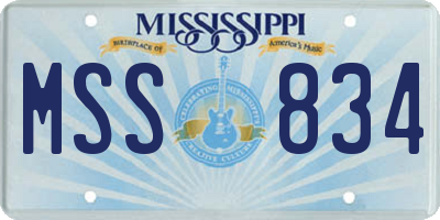 MS license plate MSS834
