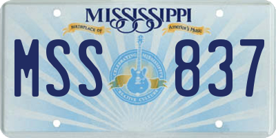 MS license plate MSS837