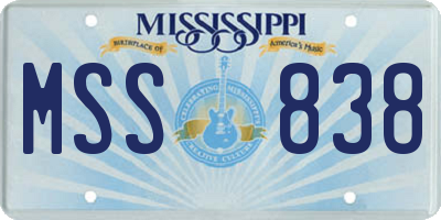 MS license plate MSS838