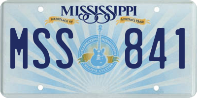 MS license plate MSS841