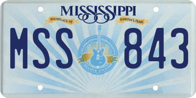 MS license plate MSS843