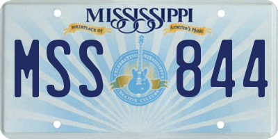 MS license plate MSS844