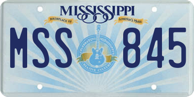 MS license plate MSS845