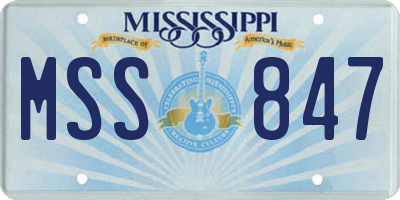 MS license plate MSS847