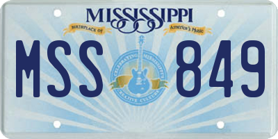 MS license plate MSS849