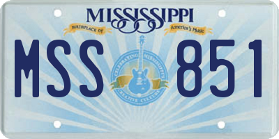 MS license plate MSS851