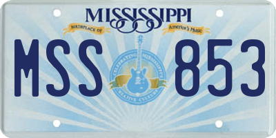 MS license plate MSS853