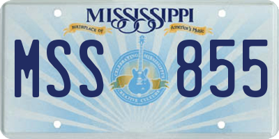 MS license plate MSS855