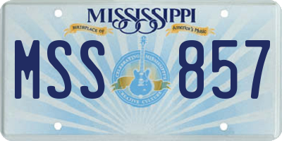 MS license plate MSS857