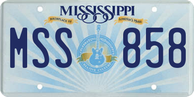 MS license plate MSS858