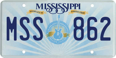 MS license plate MSS862