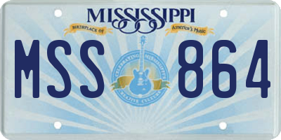 MS license plate MSS864