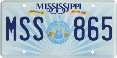 MS license plate MSS865