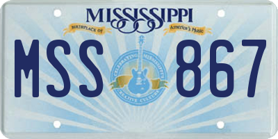 MS license plate MSS867