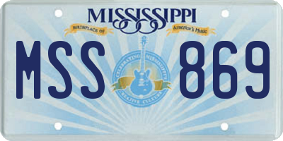 MS license plate MSS869