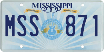MS license plate MSS871