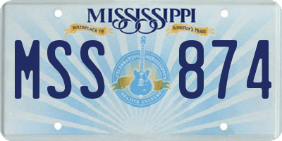MS license plate MSS874