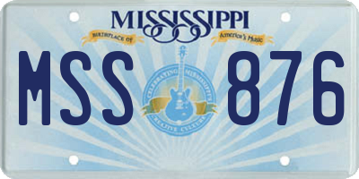 MS license plate MSS876