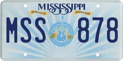 MS license plate MSS878