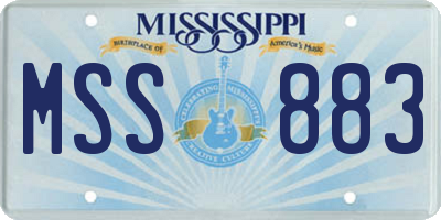 MS license plate MSS883