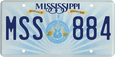 MS license plate MSS884