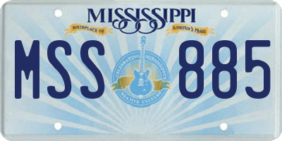 MS license plate MSS885