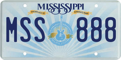 MS license plate MSS888