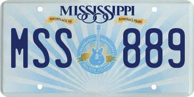 MS license plate MSS889