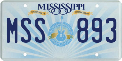 MS license plate MSS893