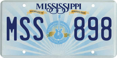 MS license plate MSS898